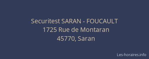 Securitest SARAN - FOUCAULT