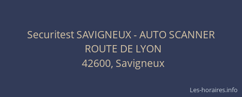 Securitest SAVIGNEUX - AUTO SCANNER