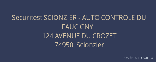 Securitest SCIONZIER - AUTO CONTROLE DU FAUCIGNY