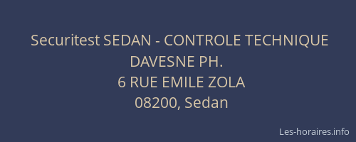 Securitest SEDAN - CONTROLE TECHNIQUE DAVESNE PH.