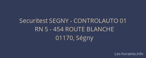 Securitest SEGNY - CONTROLAUTO 01