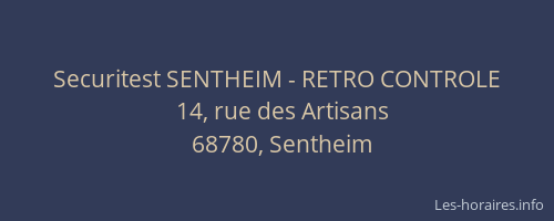 Securitest SENTHEIM - RETRO CONTROLE
