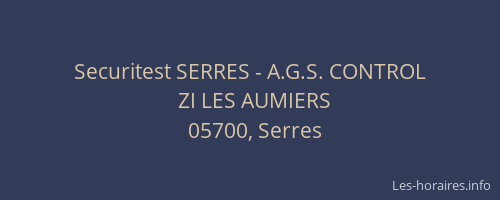 Securitest SERRES - A.G.S. CONTROL