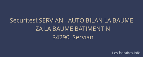 Securitest SERVIAN - AUTO BILAN LA BAUME