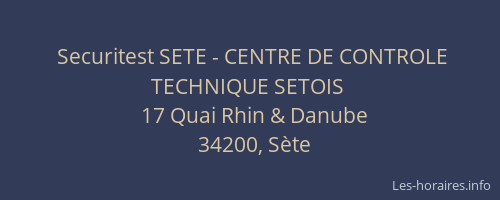 Securitest SETE - CENTRE DE CONTROLE TECHNIQUE SETOIS