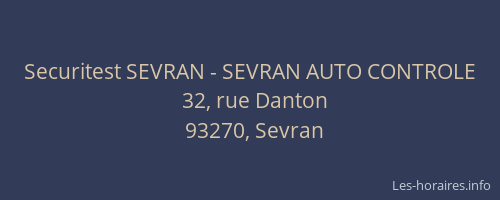 Securitest SEVRAN - SEVRAN AUTO CONTROLE
