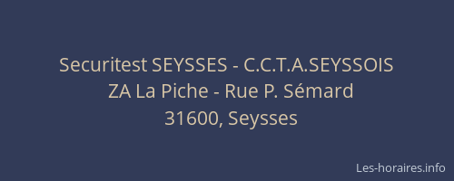 Securitest SEYSSES - C.C.T.A.SEYSSOIS