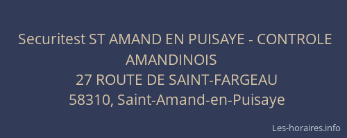 Securitest ST AMAND EN PUISAYE - CONTROLE AMANDINOIS