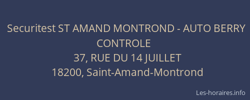 Securitest ST AMAND MONTROND - AUTO BERRY CONTROLE