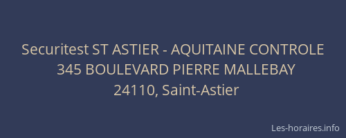 Securitest ST ASTIER - AQUITAINE CONTROLE
