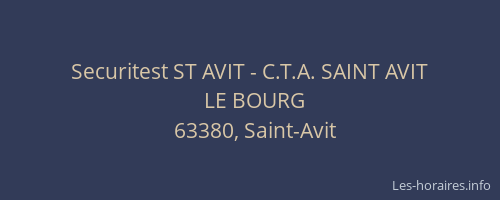 Securitest ST AVIT - C.T.A. SAINT AVIT