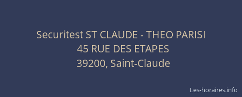 Securitest ST CLAUDE - THEO PARISI