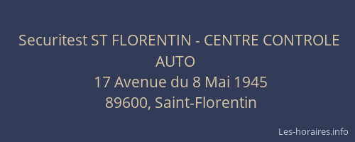 Securitest ST FLORENTIN - CENTRE CONTROLE AUTO