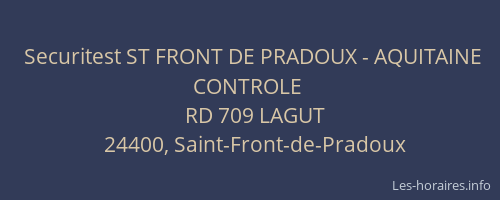 Securitest ST FRONT DE PRADOUX - AQUITAINE CONTROLE