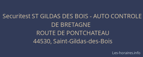 Securitest ST GILDAS DES BOIS - AUTO CONTROLE DE BRETAGNE