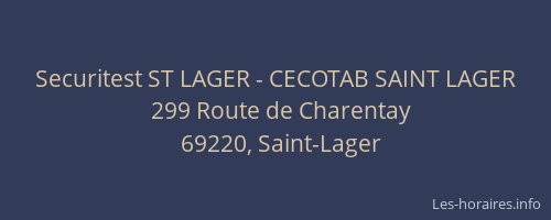 Securitest ST LAGER - CECOTAB SAINT LAGER
