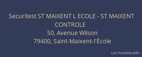 Securitest ST MAIXENT L ECOLE - ST MAIXENT CONTROLE