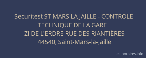 Securitest ST MARS LA JAILLE - CONTROLE TECHNIQUE DE LA GARE