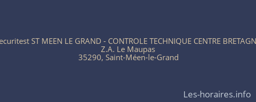 Securitest ST MEEN LE GRAND - CONTROLE TECHNIQUE CENTRE BRETAGNE