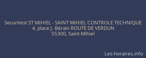Securitest ST MIHIEL - SAINT MIHIEL CONTROLE TECHNIQUE