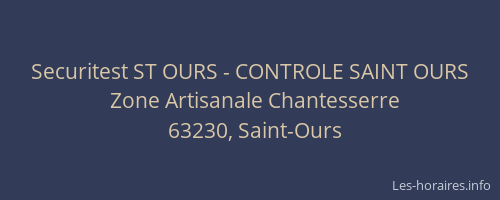 Securitest ST OURS - CONTROLE SAINT OURS