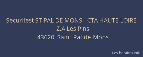 Securitest ST PAL DE MONS - CTA HAUTE LOIRE