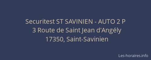 Securitest ST SAVINIEN - AUTO 2 P