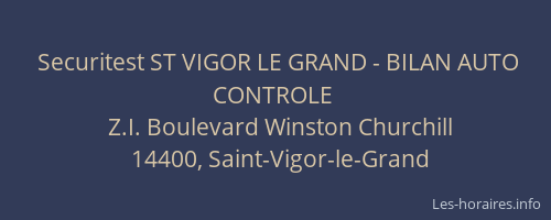 Securitest ST VIGOR LE GRAND - BILAN AUTO CONTROLE
