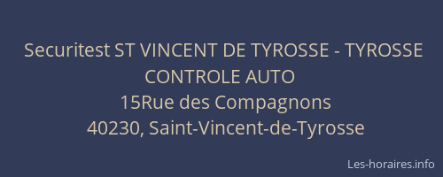 Securitest ST VINCENT DE TYROSSE - TYROSSE CONTROLE AUTO