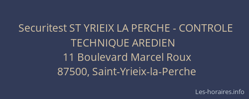 Securitest ST YRIEIX LA PERCHE - CONTROLE TECHNIQUE AREDIEN