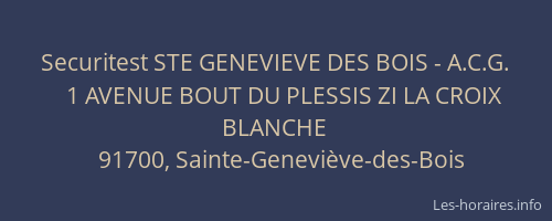 Securitest STE GENEVIEVE DES BOIS - A.C.G.