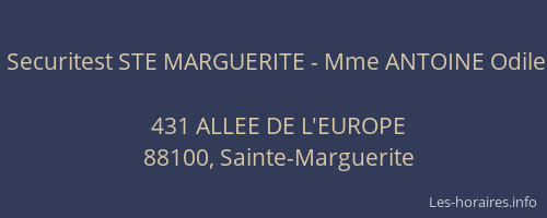 Securitest STE MARGUERITE - Mme ANTOINE Odile