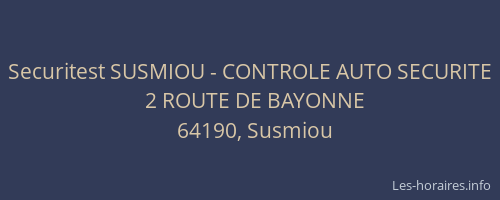 Securitest SUSMIOU - CONTROLE AUTO SECURITE