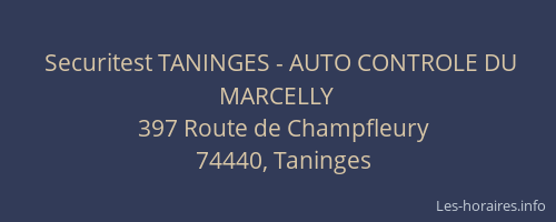 Securitest TANINGES - AUTO CONTROLE DU MARCELLY