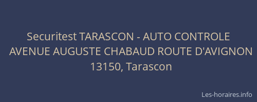 Securitest TARASCON - AUTO CONTROLE