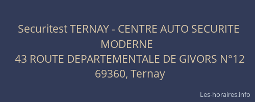 Securitest TERNAY - CENTRE AUTO SECURITE MODERNE