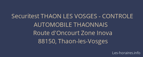 Securitest THAON LES VOSGES - CONTROLE AUTOMOBILE THAONNAIS