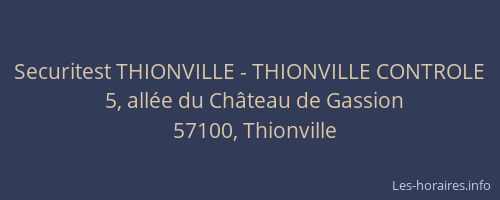 Securitest THIONVILLE - THIONVILLE CONTROLE