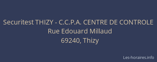 Securitest THIZY - C.C.P.A. CENTRE DE CONTROLE