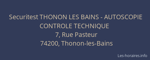 Securitest THONON LES BAINS - AUTOSCOPIE CONTROLE TECHNIQUE