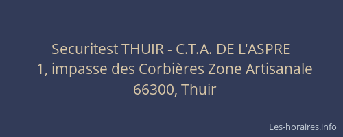 Securitest THUIR - C.T.A. DE L'ASPRE