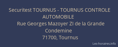 Securitest TOURNUS - TOURNUS CONTROLE AUTOMOBILE
