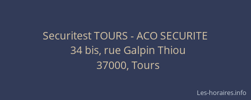 Securitest TOURS - ACO SECURITE