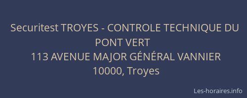 Securitest TROYES - CONTROLE TECHNIQUE DU PONT VERT