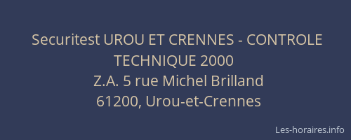 Securitest UROU ET CRENNES - CONTROLE TECHNIQUE 2000