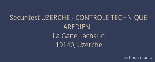 Securitest UZERCHE - CONTROLE TECHNIQUE AREDIEN