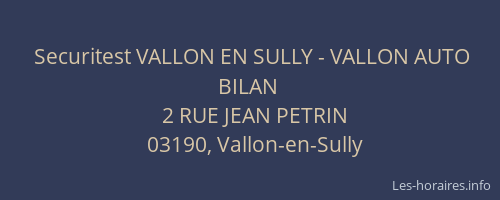 Securitest VALLON EN SULLY - VALLON AUTO BILAN
