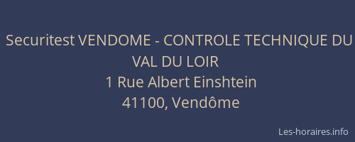 Securitest VENDOME - CONTROLE TECHNIQUE DU VAL DU LOIR