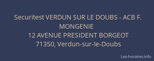 Securitest VERDUN SUR LE DOUBS - ACB F. MONGENIE
