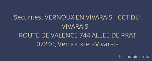Securitest VERNOUX EN VIVARAIS - CCT DU VIVARAIS